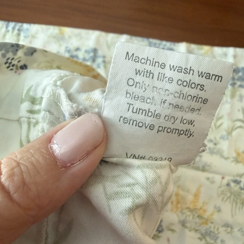L.L. Bean Full Sheet Set 4 Piece Standard 100% Cotton Botanical Wildflower Vint.